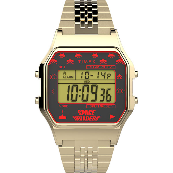 TIMEX T80 スペースインベーダー ゴールドデジタル時計 新品未